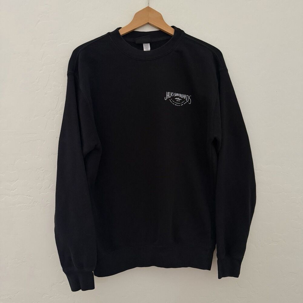 Jack’s Surfboards Sweatshirt Men’s M Black Crewneck California Surf Graphic